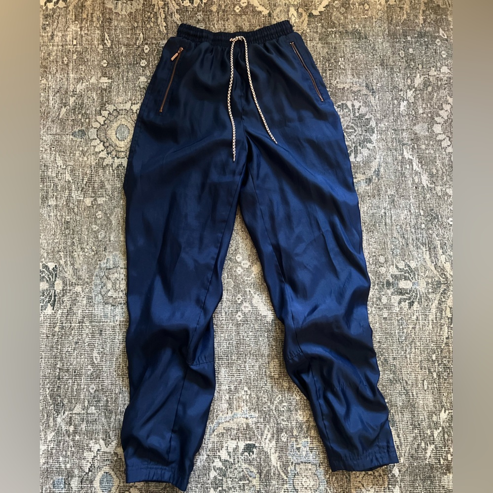 Vintage RARE Adidas Lined Navy Blue Joggers Athletic Pant XS